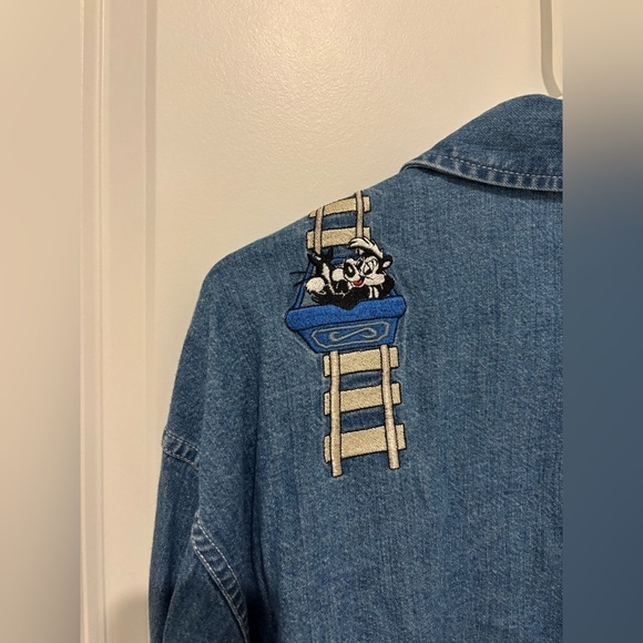 Warner Brothers VINTAGE99’ Looney Toons denim button up Large - Picture 6 of 6